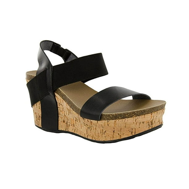 Corkys Footwear - Corkys Women's Wedge Black Sandals - Walmart.com ...