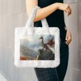 thumbnail image 6 of Rocae Autumn Dragon Mountain View or Plush Underarm Bag White Furry Purse Handbag for Autumn and Winter, 6 of 7