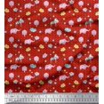 thumbnail image 1 of Soimoi Poly Georgette Fabric Cloud,Star & Cute Elephant Kids Decor Fabric Printed Yard 42 Inch Wide, 1 of 3