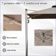 thumbnail image 2 of Patio Umbrella | 9'x11' Cantilever Outdoor Shade for Patio Backyard, Gray, UPF 50+, Base Not Included |Aluminum|Rectangle, 2 of 15