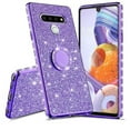thumbnail image 2 of LG Stylo 6 Glitter Phone Case, Ring Kickstand Girls Women Diamond Sparkly Case for Cover for LG Stylo 6 - Purple, 2 of 5