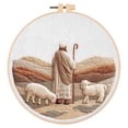 thumbnail image 2 of Christian Embroidery Kit Adults Set, Nativity Scene Embroidery Hoop Art Set, Religious Christmas, White Cloth Angel & Manger 4-Piece Collection, Needlepoint Cross Stitch, 2 of 7