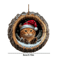 thumbnail image 3 of American Shorthair Christmas Ornaments, American Shorthair Ornament with Santa Hat, 2D Acrylic Hanging Decorations for Xmas Tree, Forest Animal Holiday Home Decor, Ideal Gift for Cat Lovers, 3 of 6