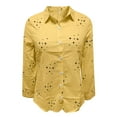 thumbnail image 2 of Vedolay Blouses for Women Floral Print 3/4 Sleeve Women Chiffon Top T-Shirts Yellow,2XL, 2 of 5