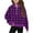 Purple, variant on lkfuzj Girls Half Zip Sweatshirt Long Sleeve Pullover Crop Tops Kids Loose Lightweight Plaid Tops Fashion Spring Clothes - Blue