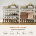 thumbnail image 5 of BGTREND 5 Tiers Shoe Rack Shoe Storage Organizer 15-20 Pairs Stackable Metal Shoe Shelf for Entryway Hallway Closet (33.5 inches, White), 5 of 8