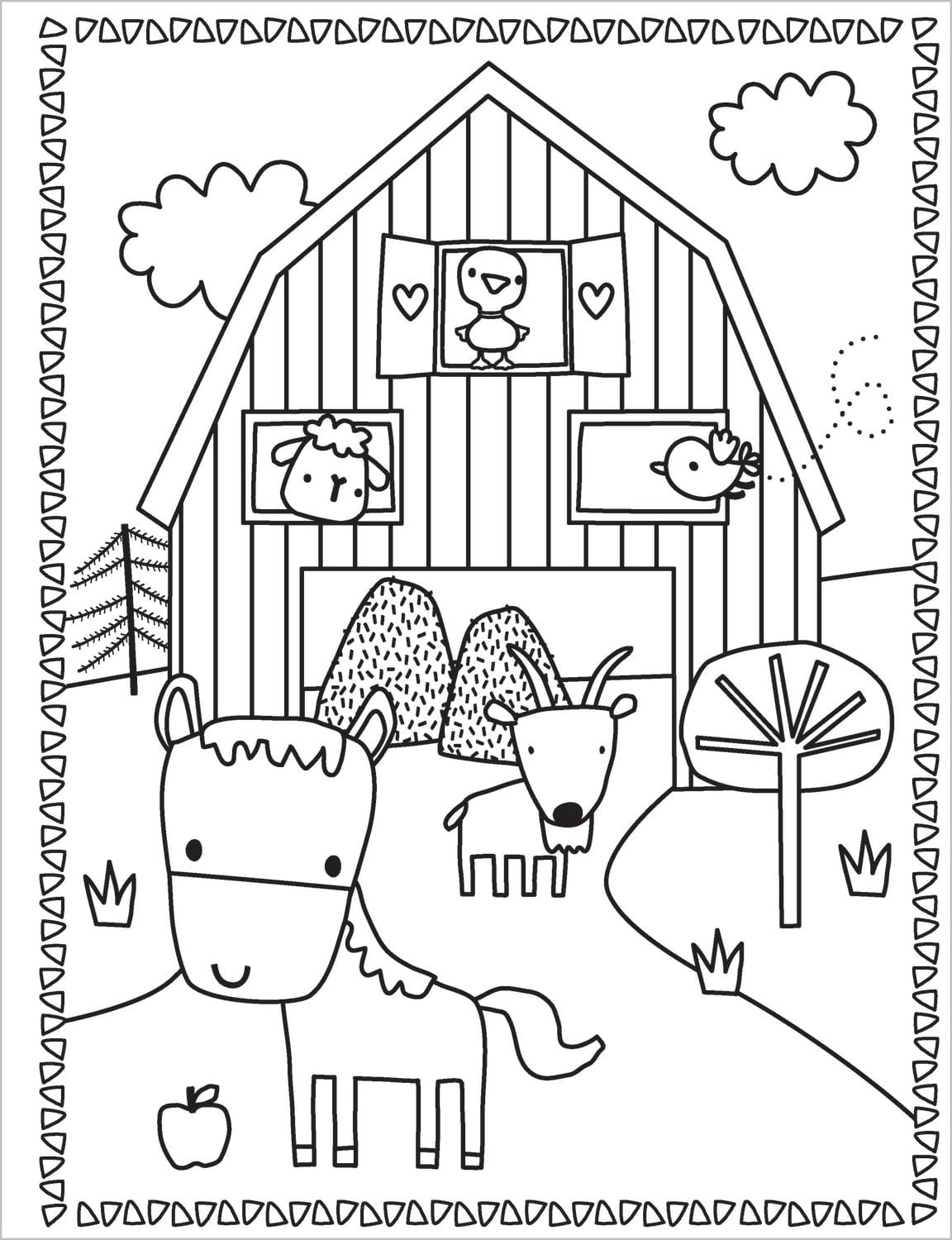 Mini Artist Farm Colouring Book