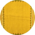 thumbnail image 1 of Ahgly Company Indoor Round Abstract Yellow Contemporary Area Rugs, 5' Round, 1 of 4