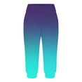 thumbnail image 5 of MIUOWANP Women's Cropped Pants Elastic Waist with Pockets Gradient Color Print Comfortable Casual Pants Size XXXL(14)Blue, 5 of 6