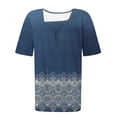 thumbnail image 6 of NSLGXD T Shirts for Women Summer Round Neck Short Sleeve Shirts Loose Fit Graphic Tees Classic Vacation Tshirt Top S-3XL Navy Top, 6 of 6