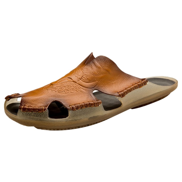 Sandalias de piel de vaca para hombre Baotou de gran tamaño, zapatos de playa antideslizantes, sandalias informales para hombre Wmkox8yii 123q427