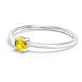 thumbnail image 3 of Gem Stone King 10K White Gold Yellow Sapphire Solitaire Engagement Ring for Women (0.16 Cttw, Round 3.5MM, Gemstone September Birthstone, Size 5), 3 of 6