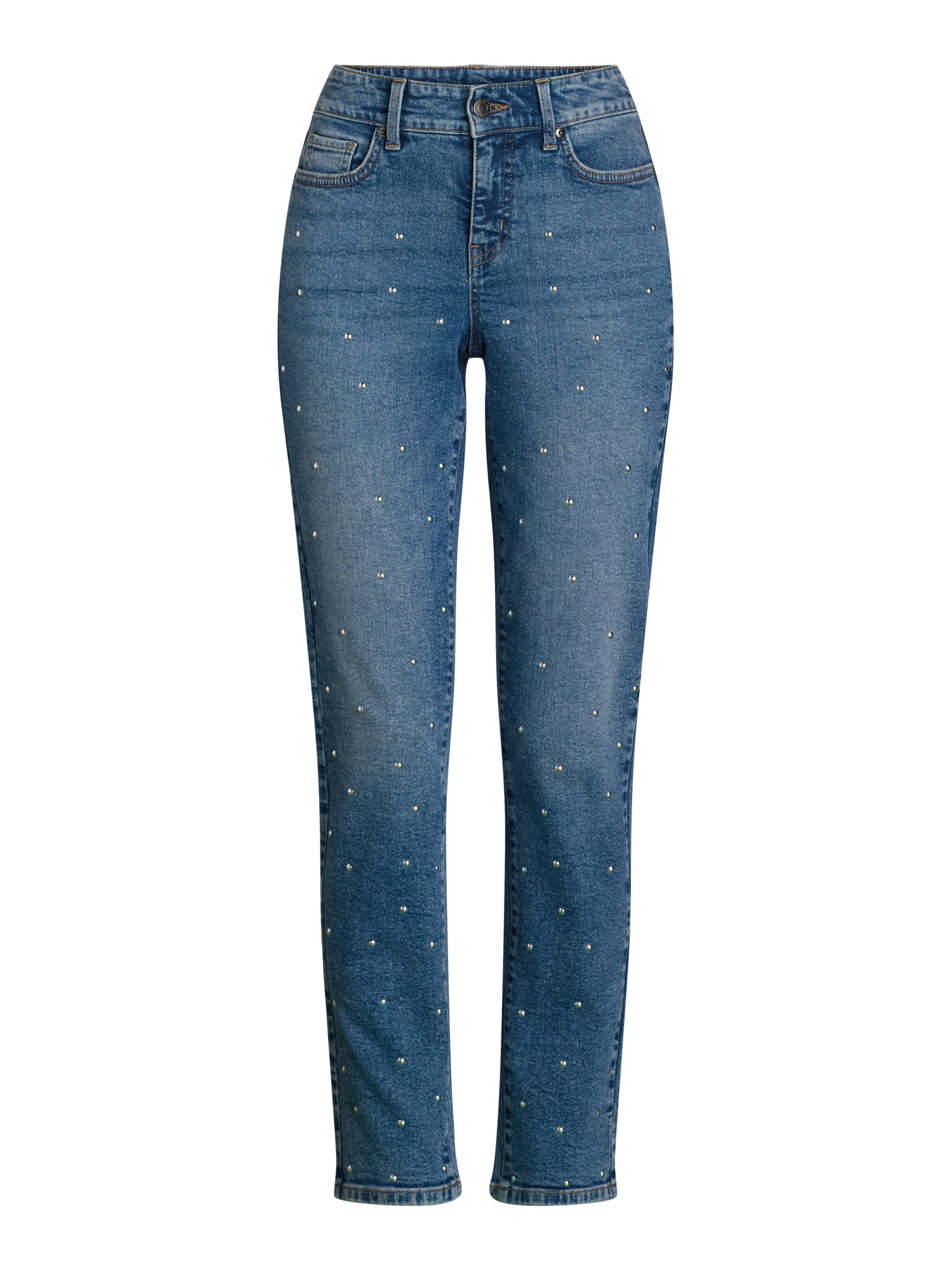 Time and Tru Women's All Over Front Studded Embellishment Time and Tru Women's All Over Front Studded Embellishment