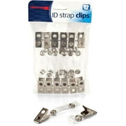 Officemate ID Badge Clips with Snap Straps, Pack of 12 (37005)