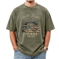 thumbnail image 2 of Mens Shirts USA 250th Anniversary Shirt for Men, 250 Anniversary Printed Short Sleeve T-Shirt American Flag Printed Patriotic Tee, 4th of July CrewNeck Short Sleeve Patriotic Men Tops Army Green L, 2 of 5