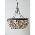 thumbnail image 3 of Creative Co-Op Metal and Draped Oyster Shell Chandelier, Multicolor, 3 of 9