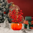 thumbnail image 6 of Luoshdecor Christmas Artificial Berry Flower Pot ,Red Persimmon Vase Table Ornament for Indoor Home Tabletop Decor 11.8 in, 6 of 6