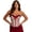 Wine, variant on Women's Corset Top Strapless Floral Sweetheart Neck Brocade Ruffle Trim Waist Shaper S