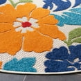 thumbnail image 4 of SAFAVIEH Cabana Annandale Floral Indoor/Outdoor Area Rug, Ivory/Orange, 6'7" x 6'7" Round, 4 of 14