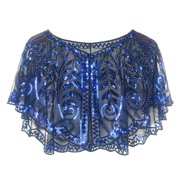 Aellinatey Women's Glittering Shawl Sequins Bridal Shawl Fringed Evening Wrap Shawls