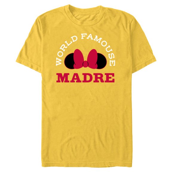 Disney Minnie Mouse World Famouse Madre Mother’s Day - Short Sleeve Blended T-Shirt for Adults - Customized-Yellow
