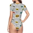 thumbnail image 4 of Balery Hello Women's Short Sleevee Crew Neck Bodysuit Tops Short Sleeve Tops Basic-Small, 4 of 9