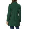 thumbnail image 4 of INSPIRE CHIC Women's Coat Mid Length Stand Collar Single Breasted Winter Outerwear Overcoat Deep Green XL, 4 of 7