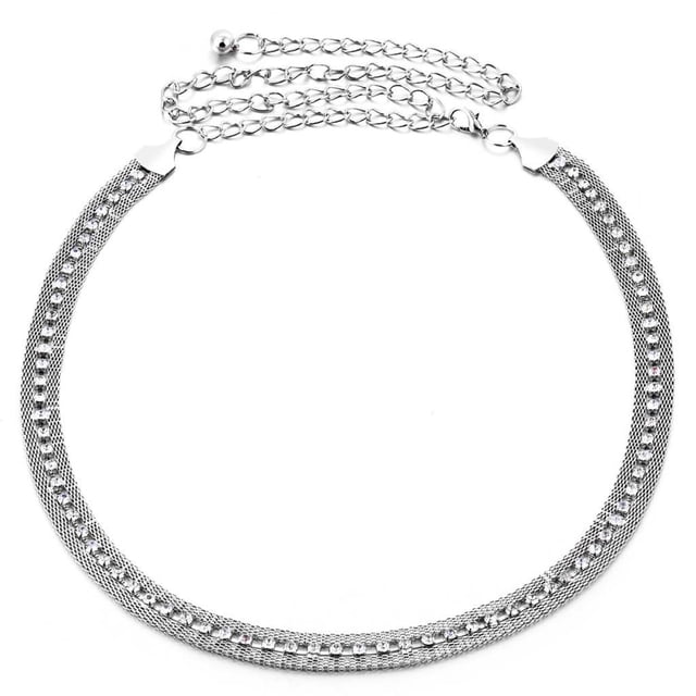 Cinturón de cadena de de imitación de cristal para mujer, cinturón de cadera, vestido de graduación, decoración dorada/plateada Zulema Cinturón de mujer