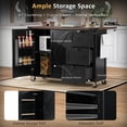 thumbnail image 4 of Farmhouse Kitchen Island with Barn Door & Adjustable Shelf, Kitchen Storage Cart with Drop Leaf, Spice Rack & Power Outlet, 4 of 13