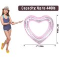 thumbnail image 4 of Inflatable Swim Rings, 47.3" X 39.4" Heart Shaped Swimming Pool Float Loungers Tube, Water Fun Beach Party Toys, 4 of 5