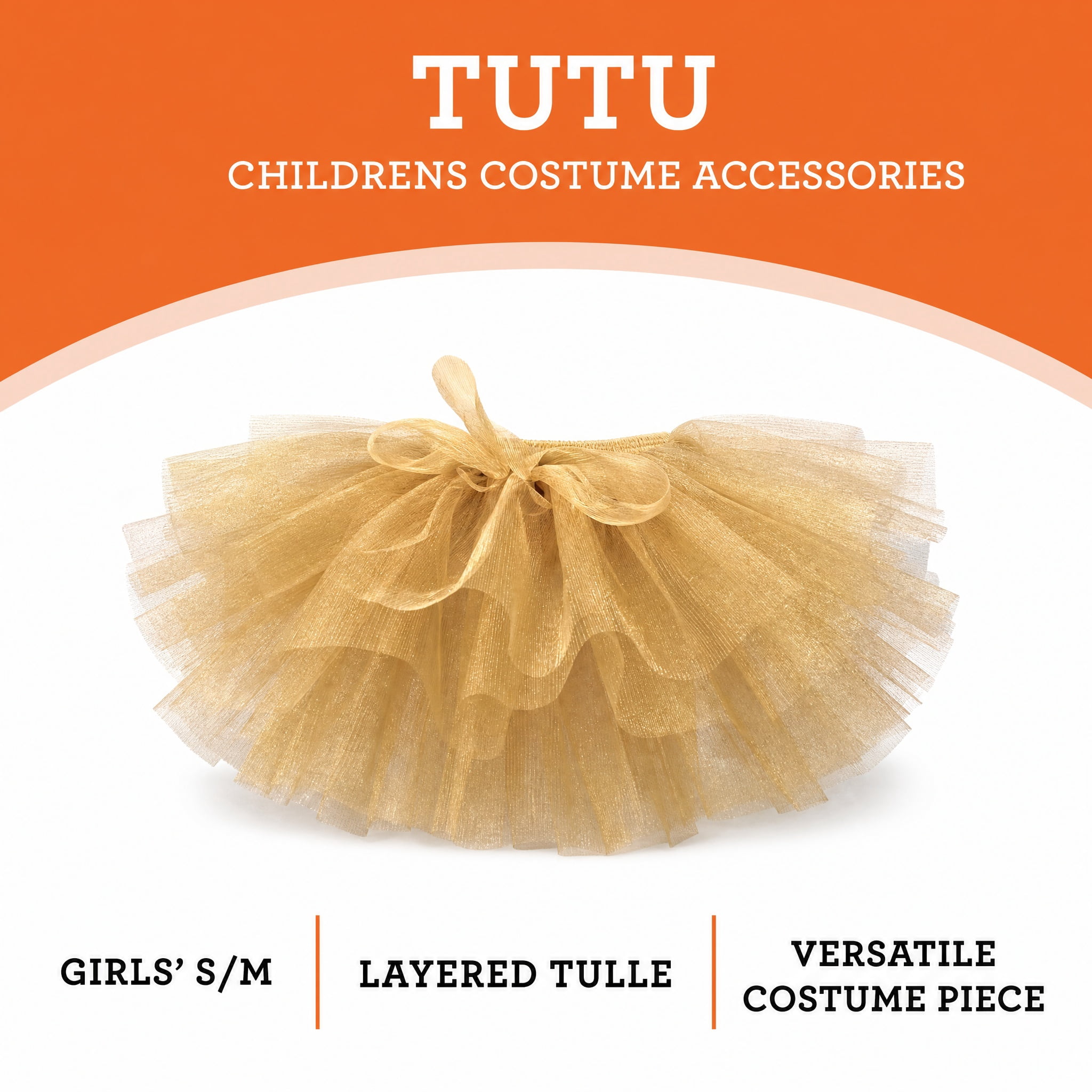 Tutu Costume Accessory for Children, Brown, S/M, Halloween by Way To Celebrate