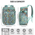 thumbnail image 4 of Sac à Dos Floral Dessin Animé Isolé Anti-Fuite, Design Esthétique Sac à Dos Déjeuner avec Double Compartiments, Imperméable pour Bureau, Plage, Pique-Nique, Randonnée, 4 of 6