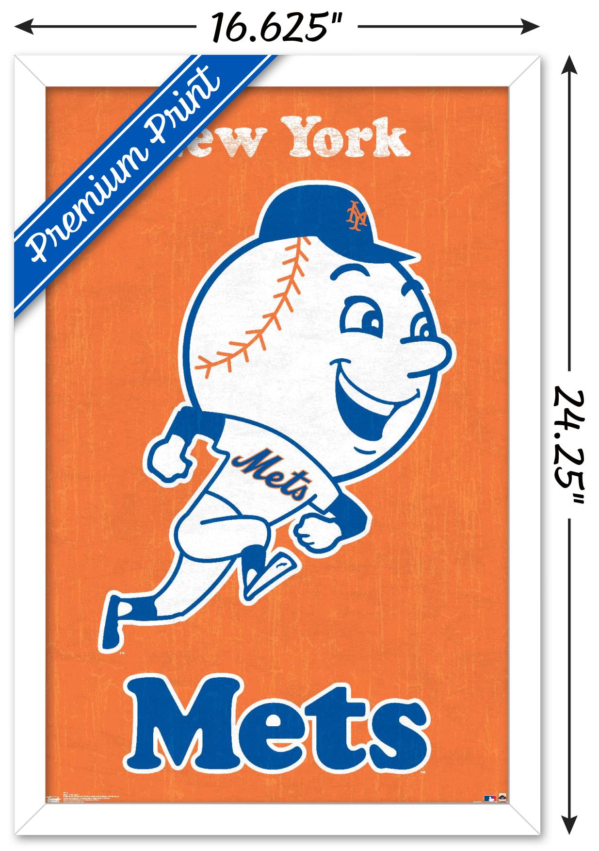MLB New York Mets - Retro Logo 11 Wall Poster, 14.725" x 22.375", Framed