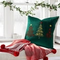 thumbnail image 6 of Taicans Luxury Christmas Throw Pillow Covers 18x18in Velvet Embroidered Christmas Tree Design Cushion Cases for Sofa Couch Winter Holiday Home Decorations, 6 of 7