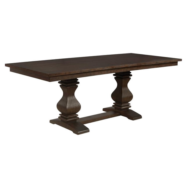 Counterheight Walnut Wood Extendable Dining Table with Removeable 18" Leaf