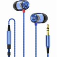thumbnail image 1 of wonima11 E10 Wired Earphones No Microphone HiFi Stereo Earbuds Noise Isolating in Ear Headphones Powerful Bass Tangle Free Cord Blue, 1 of 1