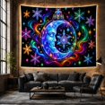 thumbnail image 5 of Moon Stars Ornament with Translucent Crescent Depicted Human, Mystical Fantasy for Space Lovers, Galaxy Room Decor, Christmas Gift, Tapestry Wall Hanging for Bedroom and Dorm, 5 of 6