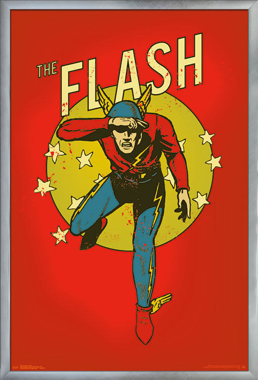 DC Comics - The Flash - Vintage Wall Poster, 22.375" x 34", Framed