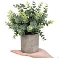 thumbnail image 2 of Small Fake Plants Eucalyptus Potted Mini Potted Plants Artificial Eucalyptus Boxwood Rosemary Greenery in Pots Faux Potted Herbs Small House Plants for Indoor Greenery Tabletop Set of, 2 of 5