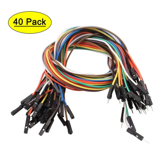 40Pcs Female to Male 1P Jumper Wire Ribbon Cable Breadboard DIY 40cm Long