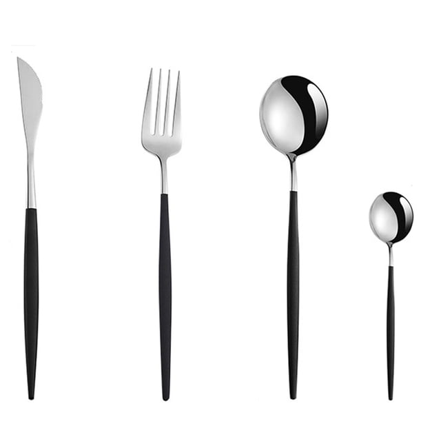 4 piezas, reutilizables para el almuerzo, camping, escuela, picnic, lugar de trabajo, viajes, incluye tenedor, cuchara, cuchillo