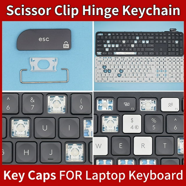 Replacement Keycap Key Cap &Scissor Clip&Hinge For Logitech Mini Craft MX YR0073/2 YR0064 Keys Keyboard & Clips Grey white Black 3 Keycap