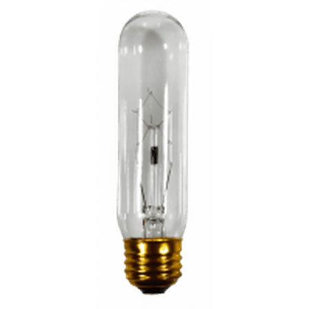 Good Bulb 40W T10 Incandescent Tubular Light Bulb, Clear, 130V, E26 Base, 1000 Hour Life, CRI 100, Dimmable 6-Pack