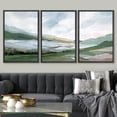 thumbnail image 3 of PixonSign Framed Wall Art Set Pastel Watercolor Blue Cloud Sky Mountain Countryside Canvas Print Nature Wilderness Modern Art Decor Scenic Relax/Calm for Bedroom - 24"x36"x3 Panels Black, 3 of 5