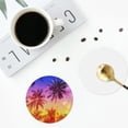 thumbnail image 5 of Disketp Palm Trees At Sunset Funny Coasters,4 Pcs Leather Coasters With Holder, Perfect Housewarming Hostess Gifts,Protect Furniture From Water Marks Scratch, 5 of 9