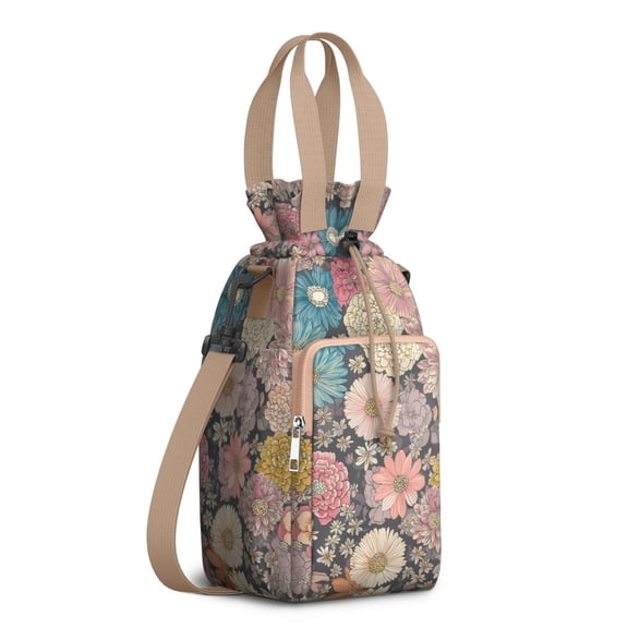 Water Bottle Carrier Bag with Adjustable Strap, Lightweight Drawstring Bottle Holder for Travel & Outdoor Use