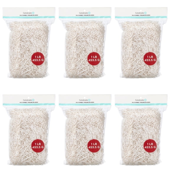 6 Pack: White Paper Shreds by Celebrate It - 1lb.