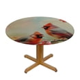 thumbnail image 3 of Orinice Birds Branch Flowers Round Table Cover Stain Resistant Washable Indoor Outdoor Tablecloth Kitchen Dining Wedding Parties 100% Polyester Fiber 42-46, 3 of 8