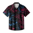 thumbnail image 6 of Dresfit Polo Shirts for Men Short Sleeve Graphic Hawaiian Shirt Spring Summer Button Down Tropical Mokaloha Shirt Loose Big and Tall Oversized Beach Aloha Shirt Navy 2XL, 6 of 8