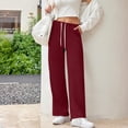 thumbnail image 5 of cfhntfmh Womens Wide Leg Sweatpants Fleece Lined High Waisted Baggy Lounge Pants Baggy Athletic Joggers with Pockets, 5 of 6